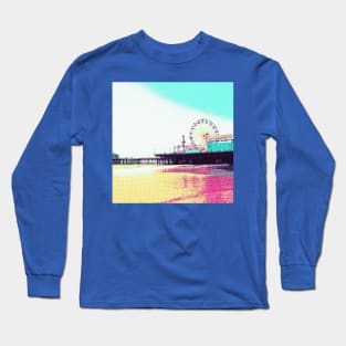 Prismatic Dots Santa Monica Pier Long Sleeve T-Shirt